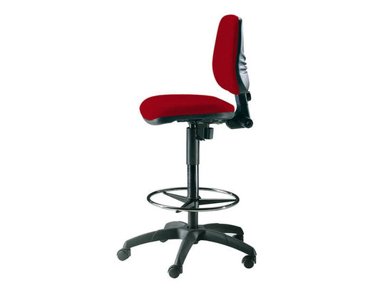 Sgabello tecnico Unisit Esos EOE1 seduta alta - poggiapiedi telescopico - rivestimento ignifugo rosso - EOE1/IR