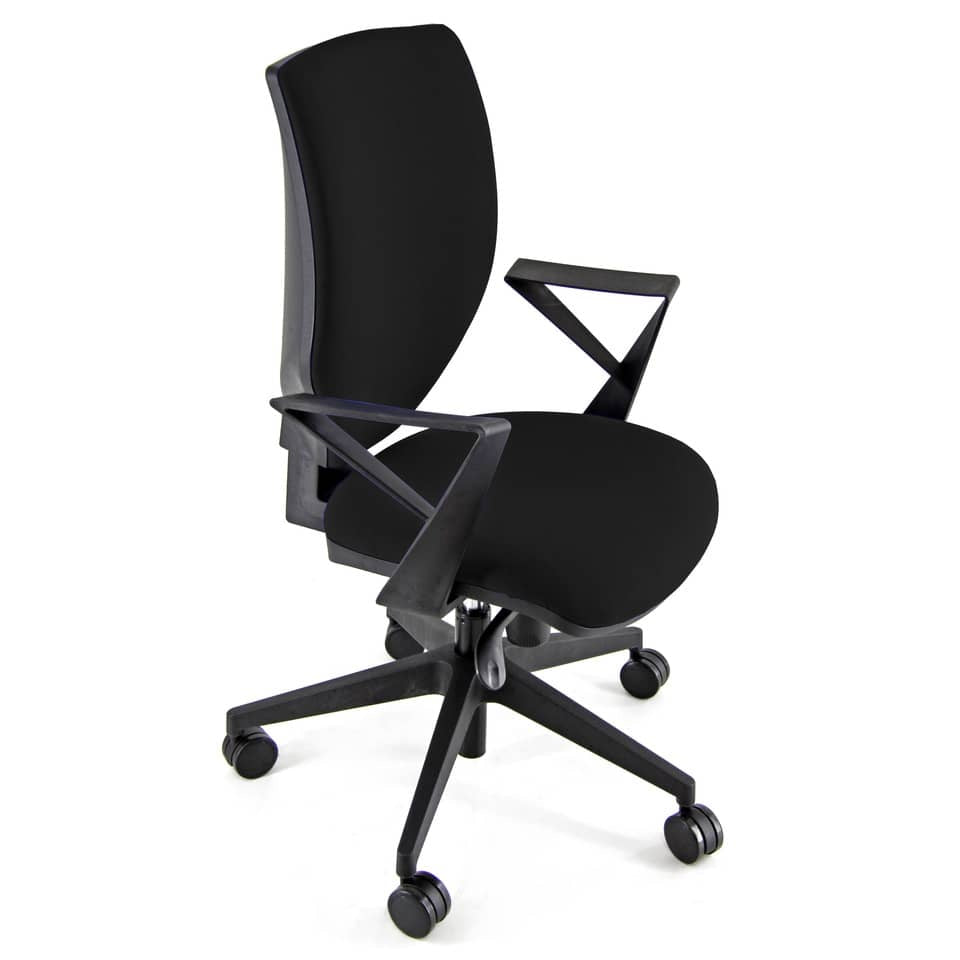 Sedia operativa girevole Unisit Cozy CZAY - rivestimento Eco nero - con braccioli - CZAY/BR/EN