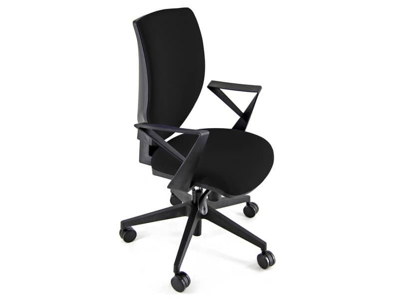 Sedia operativa girevole Unisit Cozy CZAY - rivestimento Eco nero - con braccioli - CZAY/BR/EN