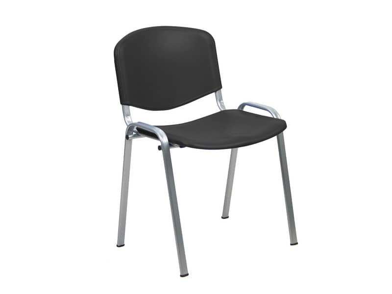 Sedia visitatore a 4 gambe Unisit Dado D5PG - struttura grigia - PPL nero - conf. 2 pezzi - D5PG/2/NE