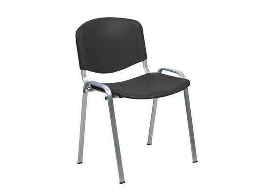 Sedia visitatore a 4 gambe Unisit Dado D5PG - struttura grigia - PPL nero - conf. 2 pezzi - D5PG/2/NE