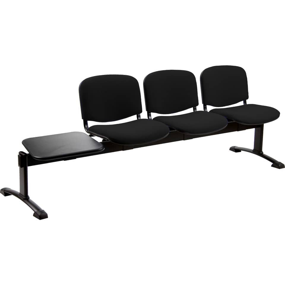 Panca 3 posti attesa Unisit Dado D53PT con tavolino - rivestimento ignifugo nero - D53PT/IN