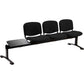 Panca 3 posti attesa Unisit Dado D53PT con tavolino - rivestimento ignifugo nero - D53PT/IN
