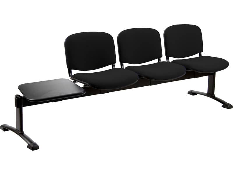 Panca 3 posti attesa Unisit Dado D53PT con tavolino - rivestimento ignifugo nero - D53PT/IN