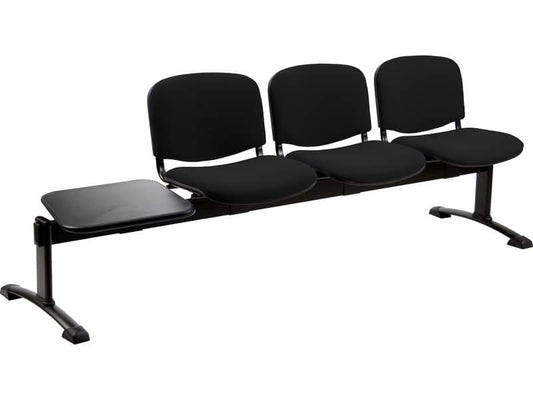 Panca 3 posti attesa Unisit Dado D53PT con tavolino - rivestimento ignifugo nero - D53PT/IN