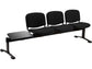 Panca 3 posti attesa Unisit Dado D53PT con tavolino - rivestimento ignifugo nero - D53PT/IN