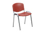 Sedia visitatore a 4 gambe Unisit Dado D5PG - struttura grigia - PPL rosso - conf. 2 pezzi- D5PG/2/RO