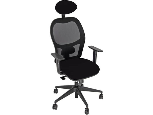 Sedia operativa girevole Unisit Hubble HUHUPG con poggiatesta - rivestimento Eco nero con braccioli HUHUPG/BR/EN