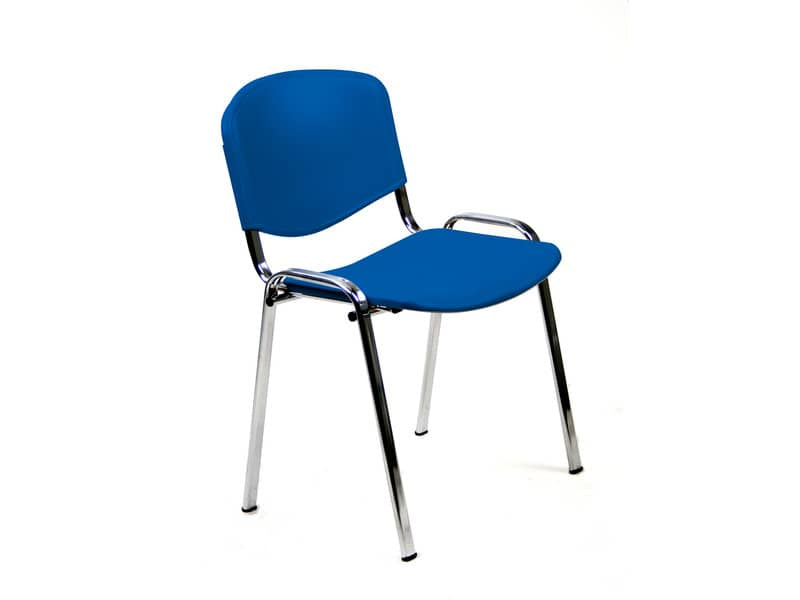 Sedia visitatore a 4 gambe Unisit Dado D5PG - struttura grigia - PPL blu - conf. 2 pezzi- D5PG/2/BL