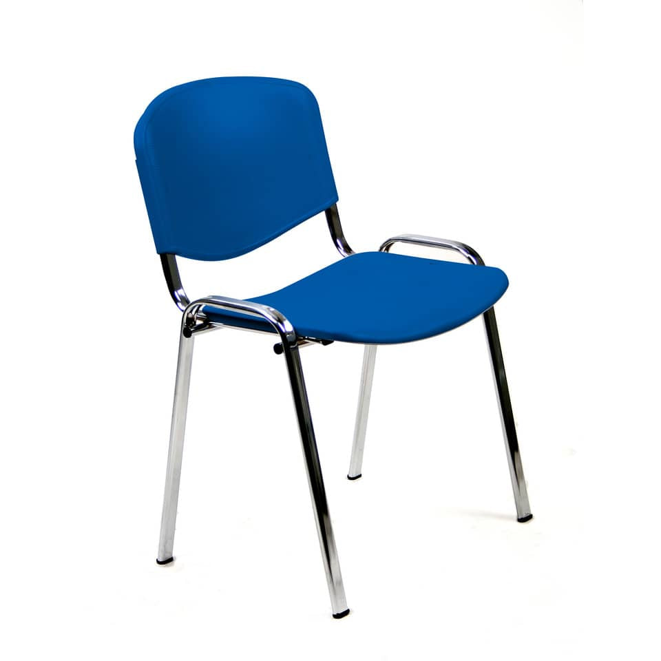 Sedia visitatore a 4 gambe Unisit Dado D5PG - struttura grigia - PPL blu - conf. 2 pezzi- D5PG/2/BL
