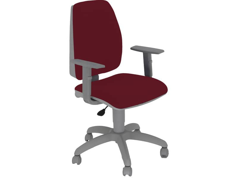Sedia operativa girevole Unisit Jupiter JUBRG Eco smart - base grigia - rivest. ignifugo bordeaux con braccioli JUBRG/ID