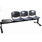 Panca 3 posti attesa Unisit Dado D5P3PT con tavolino - PPL nero D5P3PT/NE