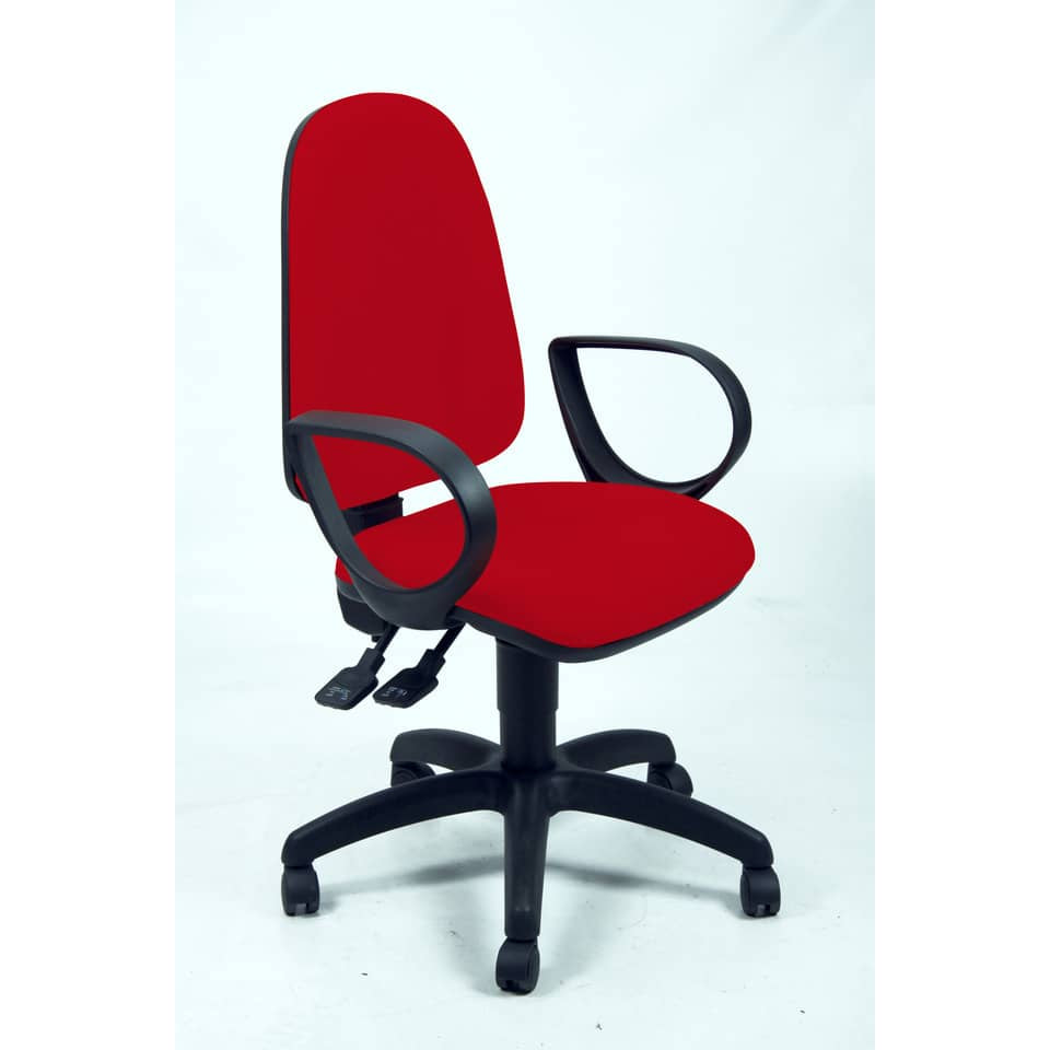 Sedia operativa girevole Unisit Team TMSY Eco smart - schiuma sagomata - rivestimento ignifugo rosso - TMSY/IR