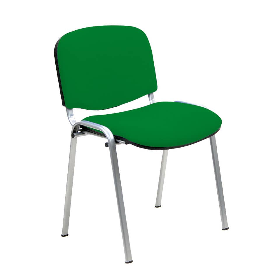 Sedia visitatore 4 gambe Unisit Dado D5C acciaio cromato - rivestimento eco verde - Conf. 2 pezzi - D5C/2/EV