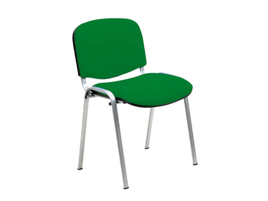 Sedia visitatore 4 gambe Unisit Dado D5C acciaio cromato - rivestimento eco verde - Conf. 2 pezzi - D5C/2/EV