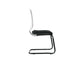 Sedia visitatore semidirezionale Unisit Newair NWBS su slitta - schienale rete bianco - rivest. pelle nero - NWBS/PN