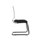 Sedia visitatore semidirezionale Unisit Newair NWBS su slitta - schienale rete bianco - rivest. pelle nero - NWBS/PN