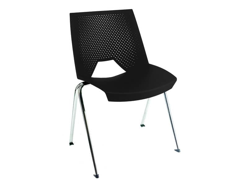 Sedia visitatore a 4 gambe Unisit Strike SKB schienale a rete - PPL nero SKB/NE