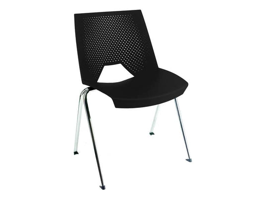 Sedia visitatore a 4 gambe Unisit Strike SKB schienale a rete - PPL nero SKB/NE