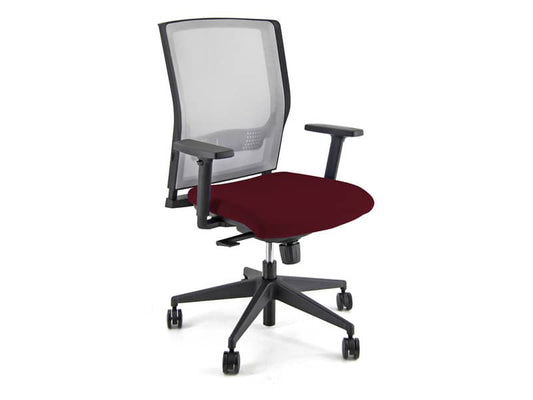 Sedia operativa girevole Unisit X Ray X2 schienale in rete grigio - rivestimento ignifugo bordeaux - X2/ID