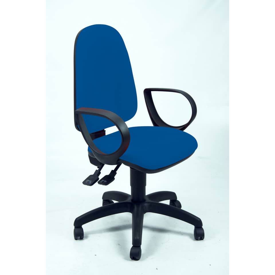 Sedia operativa girevole Unisit Team TMSY Eco smart - schiuma sagomata - rivestimento fili di luce blu - TMSY/F11