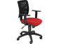 Sedia operativa girevole Unisit Pentagon Y10 PNBE schienale in rete nero rivest. Eco rosso - con braccioli - PNBE/BR/ER