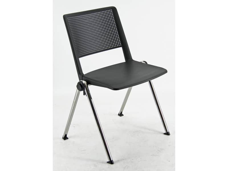 Sedia visitatore a 4 gambe Unisit Revolution RECP - schienale rigido rete PPL nero - conf. 2 pezzi  - RECP/2/NE