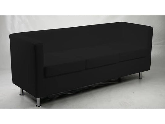 Divano attesa 3 posti Unisit Pragma PR3 schienale fisso - rivestimento in ecopelle nero - PR3/KN