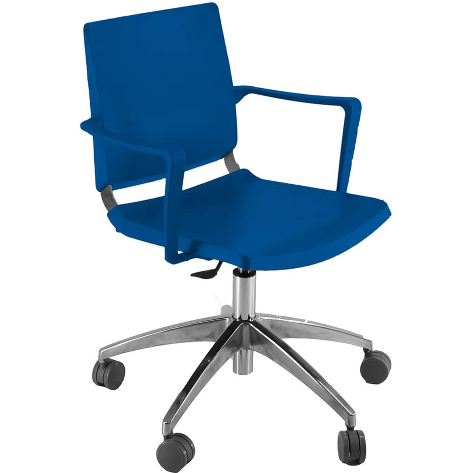 Sedia operativa girevole Unisit Atenea ATGBR - PPL blu - con braccioli - ATGBR/BL
