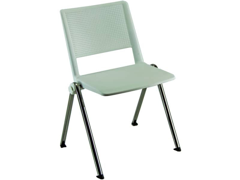 Sedia visitatore a 4 gambe Unisit Revolution RECP - schienale rigido rete PPL bianco - conf. 2 pezzi - RECP/2/BI