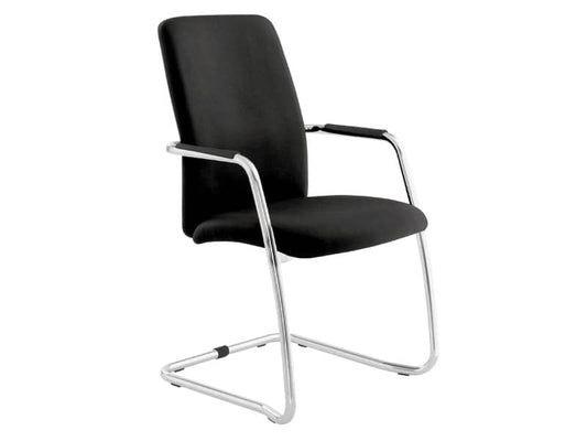 Sedia visitatore con slitta Unisit Lithium LTLTA schienale alto - rivest. similpelle nero - LTLTA/KN
