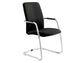 Sedia visitatore con slitta Unisit Lithium LTLTA schienale alto - rivest. similpelle nero - LTLTA/KN