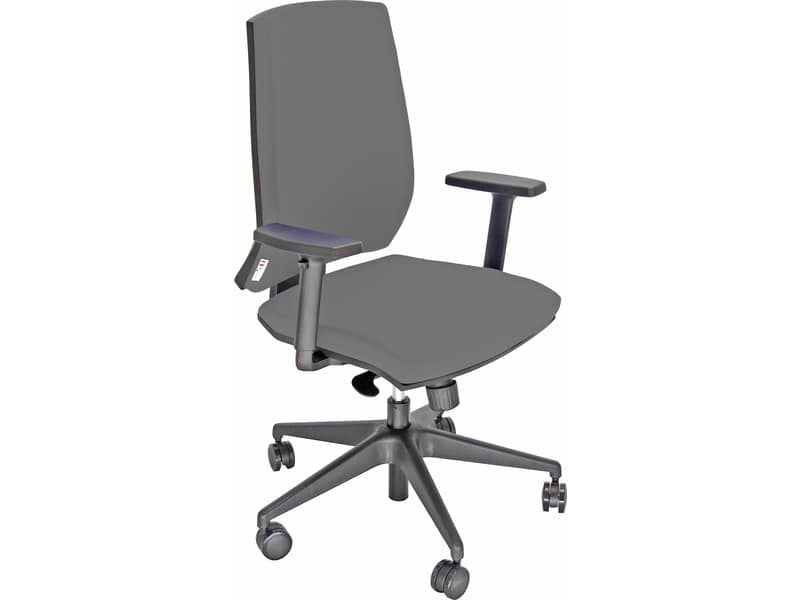 Sedia operativa girevole Unisit Larissa LR1S - rivestimento similpelle grigio - LR1S/KG