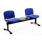 Panca 2 posti attesa Unisit Dado D52PT con tavolino - rivestimento ignifugo blu - D52PT/IB