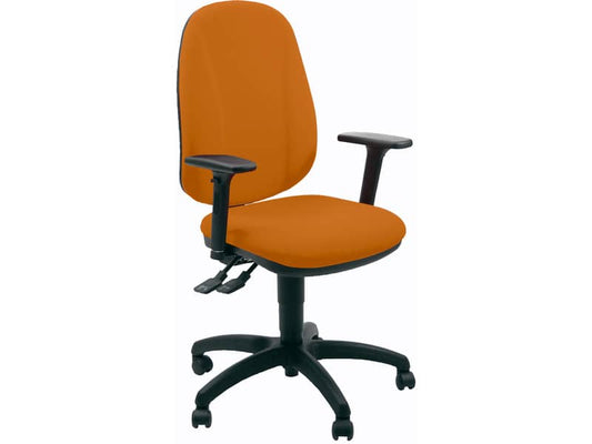 Sedia operativa girevole Unisit Giano GIGI Eco Smart rivestimento PPL arancio braccioli inclusi - GIGI/BR3D/EA