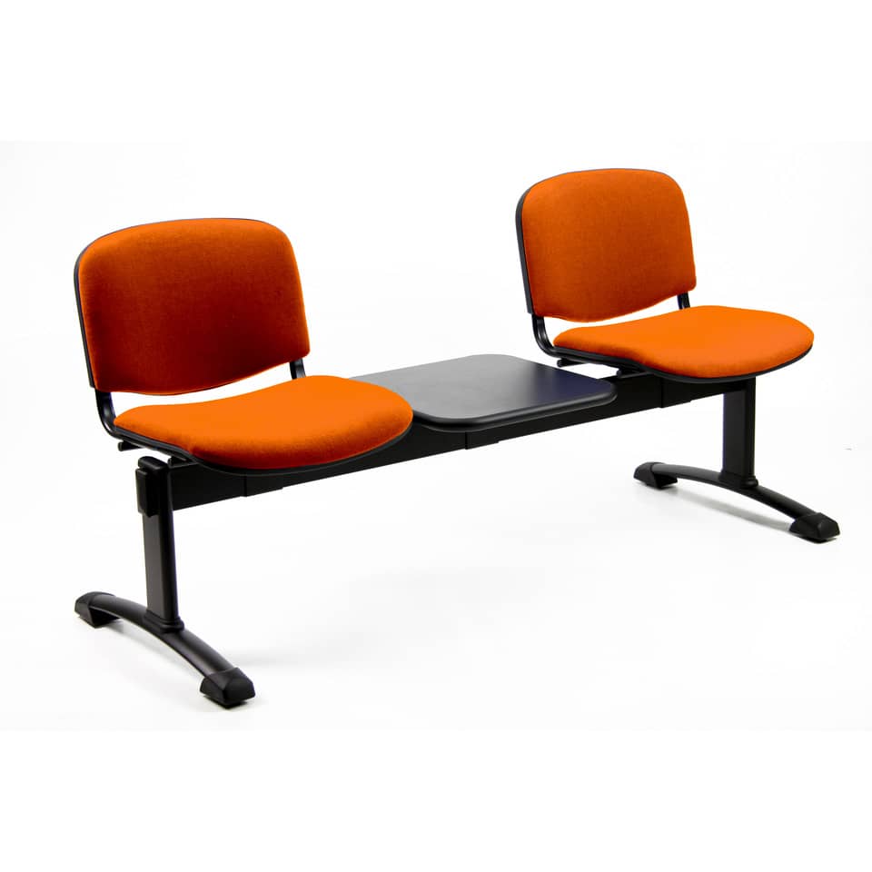 Panca 2 posti attesa Unisit Dado D52PT con tavolino - rivestimento Eco arancione - D52PT/EA