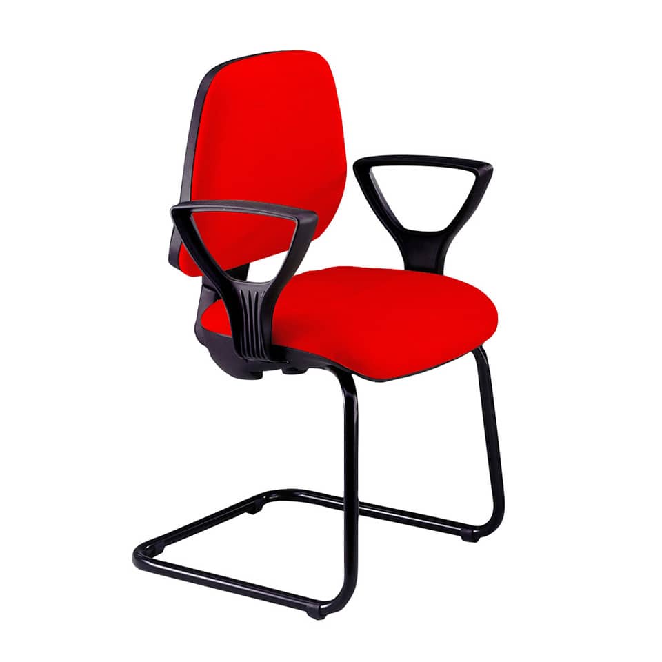 Sedia operativa visitatore Unisit Leda LDS Eco smart su slitta - rivestimento Eco - rosso - LDS/ER
