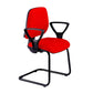 Sedia operativa visitatore Unisit Leda LDS Eco smart su slitta - rivestimento Eco - rosso - LDS/ER