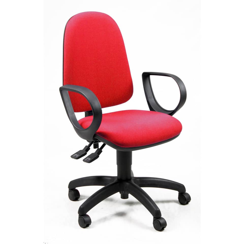 Sedia operativa girevole Unisit Jupiter JUYG Eco smart rivestimento Eco rosso - con braccioli - JUYG/BRJ/ER