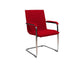 Sedia visitatore su slitta Unisit Cyndy CNS - rivestimento ignifugo rosso - con braccioli - CNS/IR