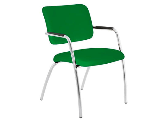 Sedia visitatore a 4 gambe Unisit Lithium LT4G struttura cromata - rivest. Eco verde - LT4G/EV