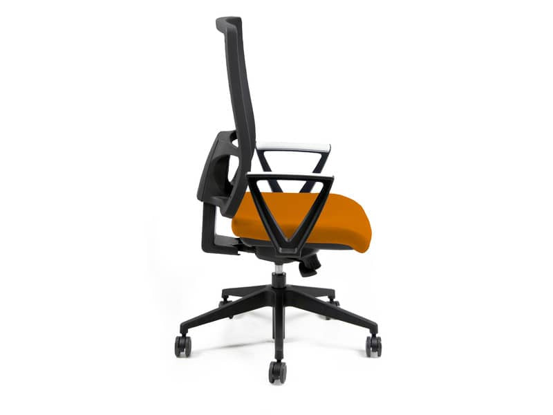 Sedia operativa girevole Unisit Nereide NDAE schienale in rete - rivestimento Eco arancione - NDAE/EA