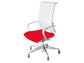 Sedia semidirezionale girevole Unisit Galatea GTJB schienale in rete bianco - rivest. ignifugo rosso - GTJB/IR