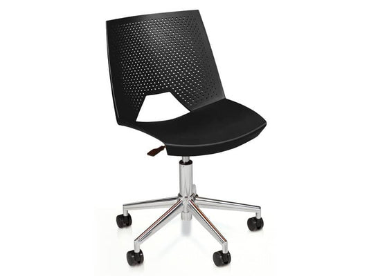 Sedia visitatore girevole Unisit Strike SKG schienale a rete - PPL nero SKG/NE