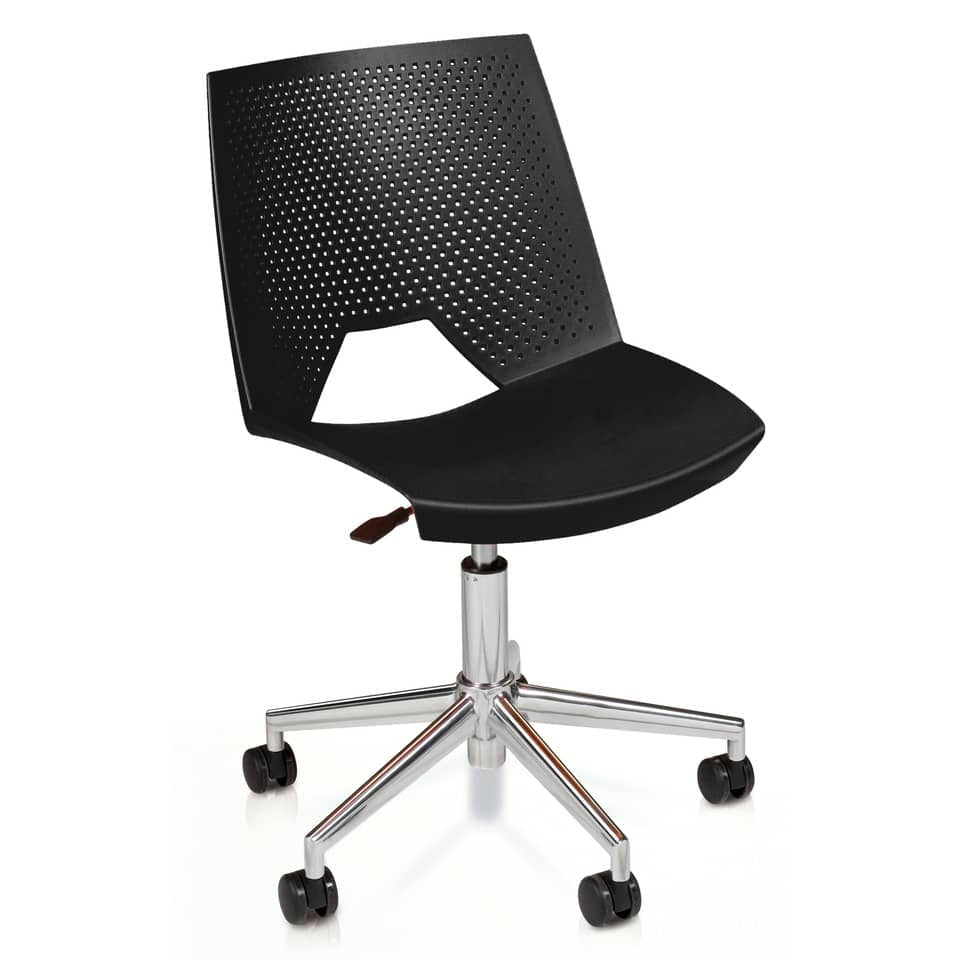 Sedia visitatore girevole Unisit Strike SKG schienale a rete - PPL nero SKG/NE