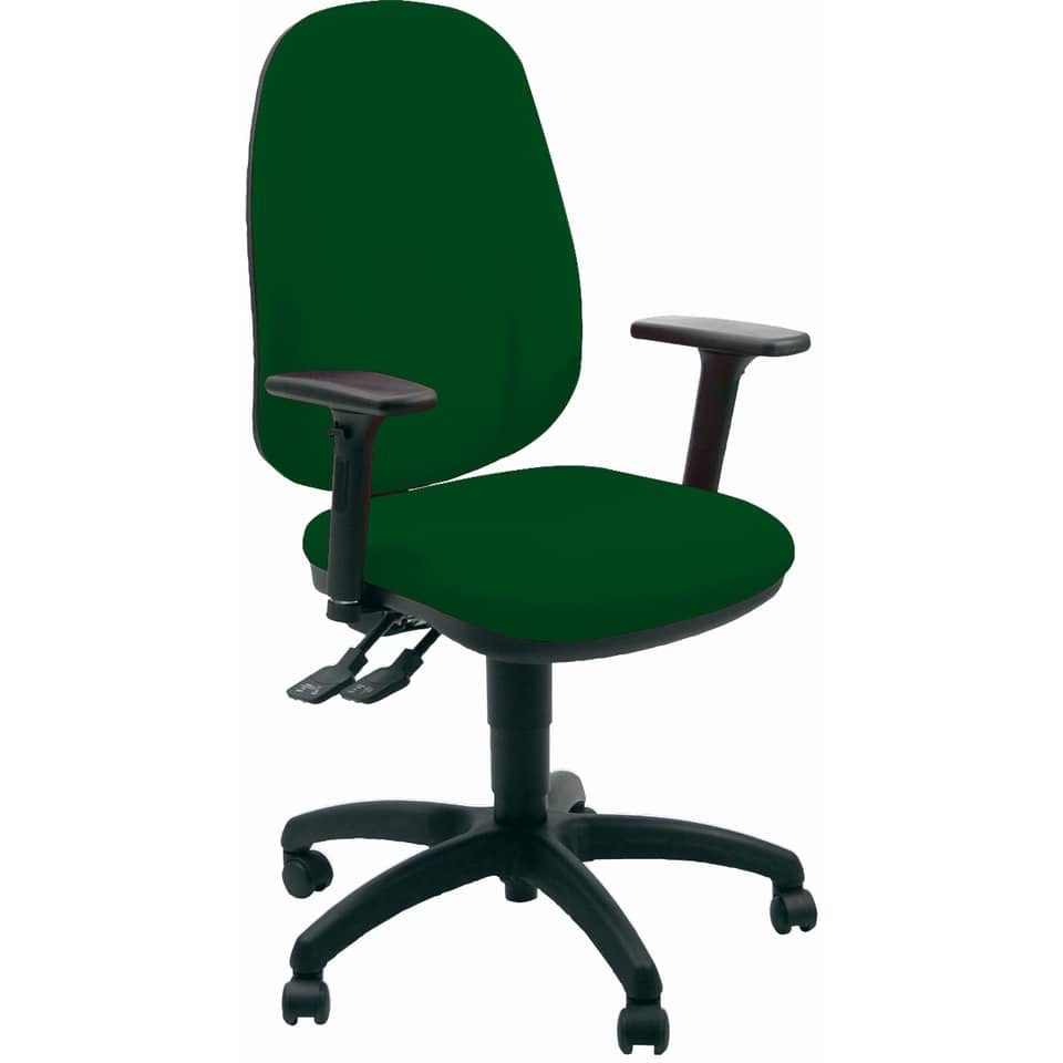 Sedia operativa girevole Unisit Giano GIGI Eco Smart rivestimento PPL verde - braccioli inclusi - GIGI/BR3D/EV