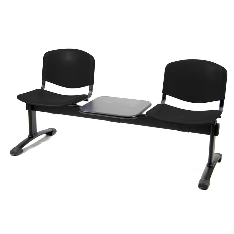 Panca 2 posti attesa Unisit Dado D5P2PT con tavolino - PPL nero D5P2PT/NE
