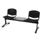 Panca 2 posti attesa Unisit Dado D5P2PT con tavolino - PPL nero D5P2PT/NE