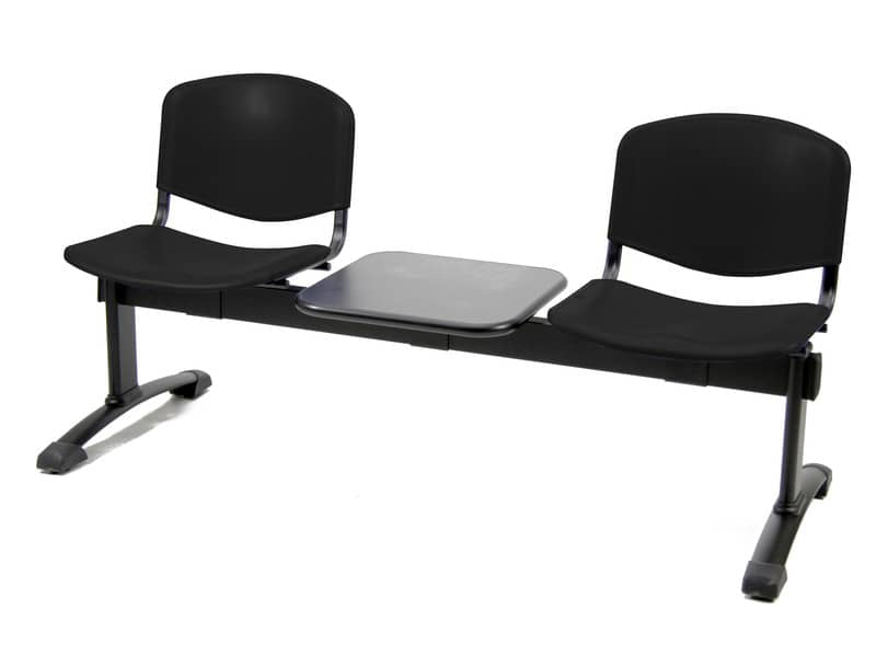 Panca 2 posti attesa Unisit Dado D5P2PT con tavolino - PPL nero D5P2PT/NE