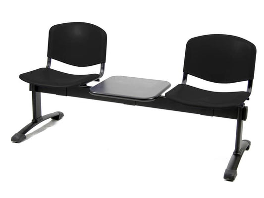 Panca 2 posti attesa Unisit Dado D5P2PT con tavolino - PPL nero D5P2PT/NE